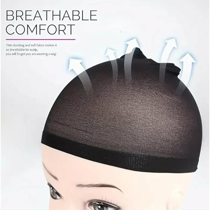 Unisex Nylon Wig Caps for Hair Cover,3PCs (Black) - Image 4